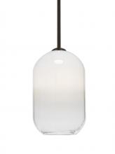  1TT-OMEGA12WH-BR - Besa, Omega 12 Stem Pendant,White/Clear, Bronze Finish, 1x60W Medium Base