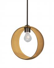  1TT-PLATOAM-BR-NI - Besa, Plato Stem Pendant, Amber, Bronze Finish, 1x60W Medium Base