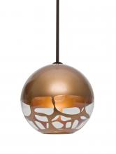  1TT-ROCKYCP-BR - Besa, Rocky Stem Pendant, Copper, Bronze Finish, 1x60W Medium Base