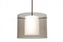  1TT-S00707-LED-BR - Besa Pendant Pahu 16 Bronze Transparent Smoke/Opal 1x11W LED