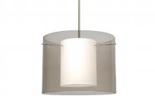  1TT-S00707-LED-SN - Besa Pendant Pahu 16 Satin Nickel Transparent Smoke/Opal 1x11W LED