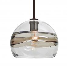  1TT-SPIR10SC-BR - Besa Spirit 10 Pendant, Smoke/Clear, Bronze Finish, 1x60W Medium Base