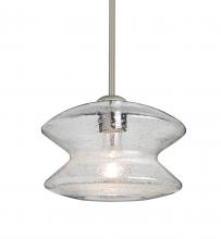  1TT-ZENCL-SN - Besa, Zen Stem Pendant , Clear Bubble, Satin Nickel Finish, 1x60W Medium Base