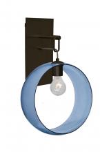  1WP-PLATOBL-BR-NI - Besa, Plato Wall Pendant, Blue, Bronze Finish, 1x60W Medium Base