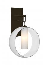  1WP-PLATOCL-LED-BR - Besa, Plato Wall Pendant, Clear/Opal, Bronze Finish, 1x5W LED