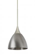  1XC-1858MN-LED-SN - Besa Divi Pendant, Metal Satin Nickel, Satin Nickel, 1x9W LED