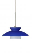  1XC-271823-LED-SN - Besa Pendant Trilo 7 Satin Nickel Blue Matte 1x5W LED