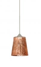  1XC-5125CF-LED-SN - Besa Pendant Nico 4 Satin Nickel Stone Copper Foil 1x5W LED