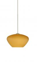  1XC-541080-SN - Besa Pendant Peri Satin Nickel Amber Matte 1x50W Halogen