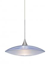  1XC-6294BL-LED-SN - Besa Pendant Spazio Satin Nickel Blue/Frost 1x5W LED