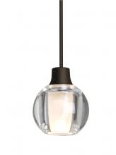  1XC-BOCA3CL-LED-BR - Besa, Boca 3 Cord Pendant, Clear, Bronze Finish, 1x3W LED