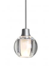  1XC-BOCA3CL-LED-SN - Besa, Boca 3 Cord Pendant, Clear, Satin Nickel Finish, 1x3W LED