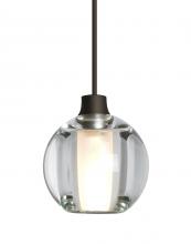  1XC-BOCA5CL-BR - Besa, Boca 5 Cord Pendant, Clear, Bronze Finish, 1x35W Halogen