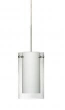  1XC-C44007-LED-SN - Besa Pendant Pahu 4 Satin Nickel Clear/Opal 1x5W LED