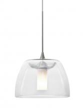  1XC-SPURCL-SN - Besa Spur Cord Pendant, Clear, Satin Nickel Finish, 1x35W Halogen