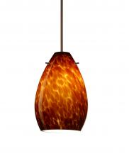  1XT-171318-BR - Besa Pendant Pera 6 Bronze Amber Cloud 1x50W Halogen