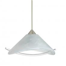  1XT-181304-SN - Besa Pendant Hoppi Satin Nickel Marble/Clear 1x50W Halogen