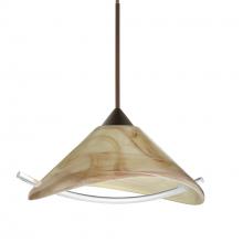  1XT-181305-LED-BR - Besa Pendant Hoppi Bronze Mocha/Clear 1x3W LED