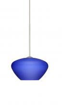  1XT-541087-SN - Besa Pendant Peri Satin Nickel Blue Matte 1x50W Halogen