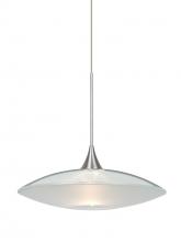  1XT-6294CL-SN - Besa Pendant Spazio Satin Nickel Clear/Frost 1x50W Halogen