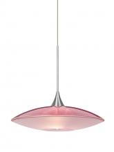  1XT-6294RD-SN - Besa Pendant Spazio Satin Nickel Red/Frost 1x50W Halogen