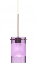  1XT-6524EA-BR - Besa Pendant Scope Bronze Amethyst/Frost 1x50W Halogen Mr16