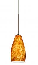  1XT-719818-BR - Besa Pendant Karli Bronze Amber Cloud 1x50W Halogen