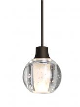  1XT-BOCA3BB-BR - Besa, Boca 3 Cord Pendant, Clear Bubble, Bronze Finish, 1x35W Halogen