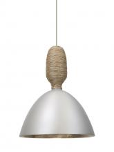  1XT-CREED-LED-SN - Besa Creed Cord Pendant, Satin Nickel With Silver Reflector, Satin Nickel Finish, 1x9