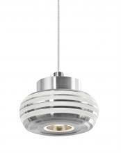  1XT-FLOW00-CLCL-LED-SN - Besa, Flower Cord Pendant, Clear/Clear, Satin Nickel Finish, 1x3W LED