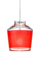  1XT-PIC6RD-SN - Besa Pendant Pica 6 Satin Nickel Red Sand 1x50W Halogen