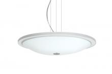  1KV-913039-LED-SN - Besa Manta 18 Round Suspension Pendant, Opal Glossy, Satin Nickel, 1x24W LED