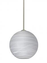  1TT-COCO1060-SN - Besa Coco 10 Stem Pendant, Cocoon, Satin Nickel Finish, 1x60W Medium Base