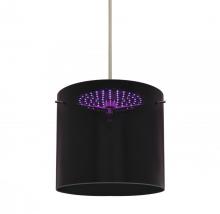  1TT-FUSION12-LED-SN - Besa, Fusion 12 Stem Pendant, Purple, Satin Nickel, 1x20W LED