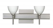  2SW-185807-SN-SQ - Besa Divi Wall With SQ Canopy 2SW Opal Matte Satin Nickel 2x40W G9