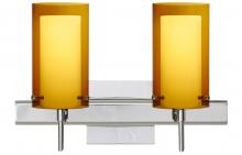  2SW-G44007-CR-SQ - Besa Pahu 4 Wall With SQ Canopy 2SW Transparent Armagnac/Opal Chrome 2x40W G9