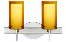  2SW-G44007-CR - Besa Pahu 4 Wall 2SW Transparent Armagnac/Opal Chrome 2x40W G9