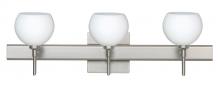  3SW-565807-SN-SQ - Besa Wall With SQ Canopy Palla 5 Satin Nickel Opal Matte 3x40W G9