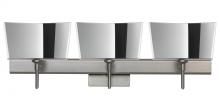  3SW-6773MR-SN-SQ - Besa Groove Wall With SQ Canopy 3SW Mirror-Frost Satin Nickel 3x40W G9