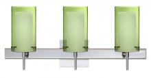  3SW-L44007-CR-SQ - Besa Pahu 4 Wall With SQ Canopy 3SW Transparent Olive/Opal Chrome 3x40W G9