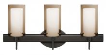 Besa Lighting 3SW-S44007-LED-BR - Besa Pahu 4 Wall 3SW Transparent Smoke/Opal Bronze 3x5W LED