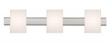  3SW-TITO07-LED-SN - Besa, Tito Vanity, Opal Matte, Satin Nickel Finish, 3x5W LED