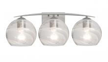  3WC-JILLYCL-SN - Besa, Jilly Vanity, Vapor Clear, Satin Nickel Finish, 3x60W Incandescent