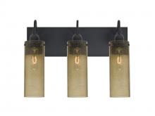  3WG-JUNI10LT-BK - Besa Juni 10 Vanity, Latte Bubble, Black Finish, 3x60W Medium Base