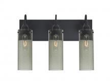  3WG-JUNI10MS-BK - Besa Juni 10 Vanity, Moss Bubble, Black Finish, 3x60W Medium Base