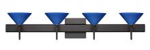  4SW-282484-BR-SQ - Besa Wall With SQ Canopy Kona Bronze Blue Starpoint 4x40W G9