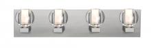 Besa Lighting 4WF-BOCACL-LED-SN - Besa, Boca Vanity, Clear, Satin Nickel Finish, 4x5W LED