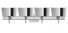  4SW-6773MR-SN-SQ - Besa Groove Wall With SQ Canopy 4SW Mirror-Frost Satin Nickel 4x40W G9