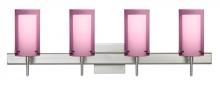  4SW-A44007-SN-SQ - Besa Pahu 4 Wall With SQ Canopy 4SW Transparent Amethyst/Opal Satin Nickel 4x40W G9