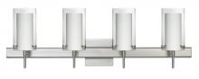  4SW-C44007-SN-SQ - Besa Pahu 4 Wall With SQ Canopy 4SW Clear/Opal Satin Nickel 4x40W G9